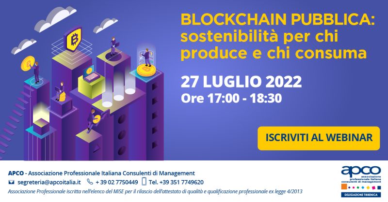 Blockchain Pubblica - Webinar Gratuito APCO